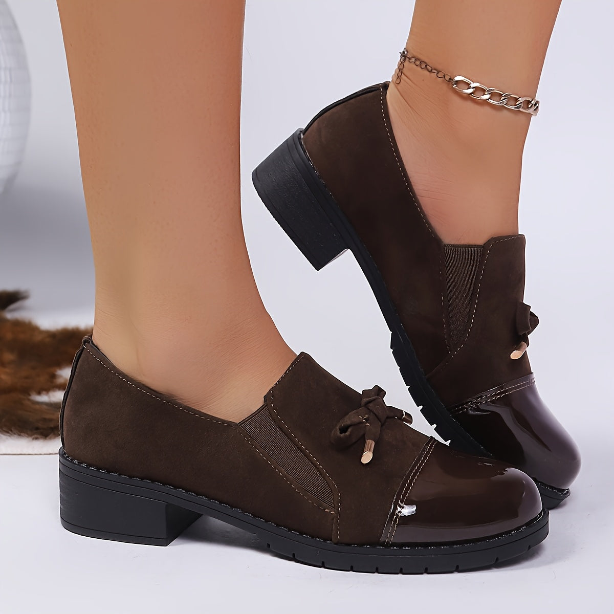 Hattie™ | Loafers med laksnude og sløjfe