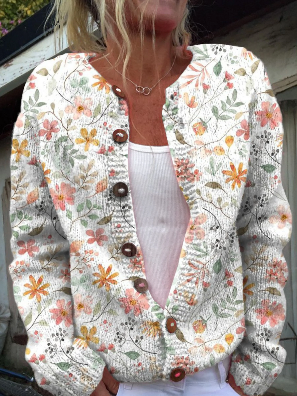 Els | Vintageinspireret blomstret cardigan