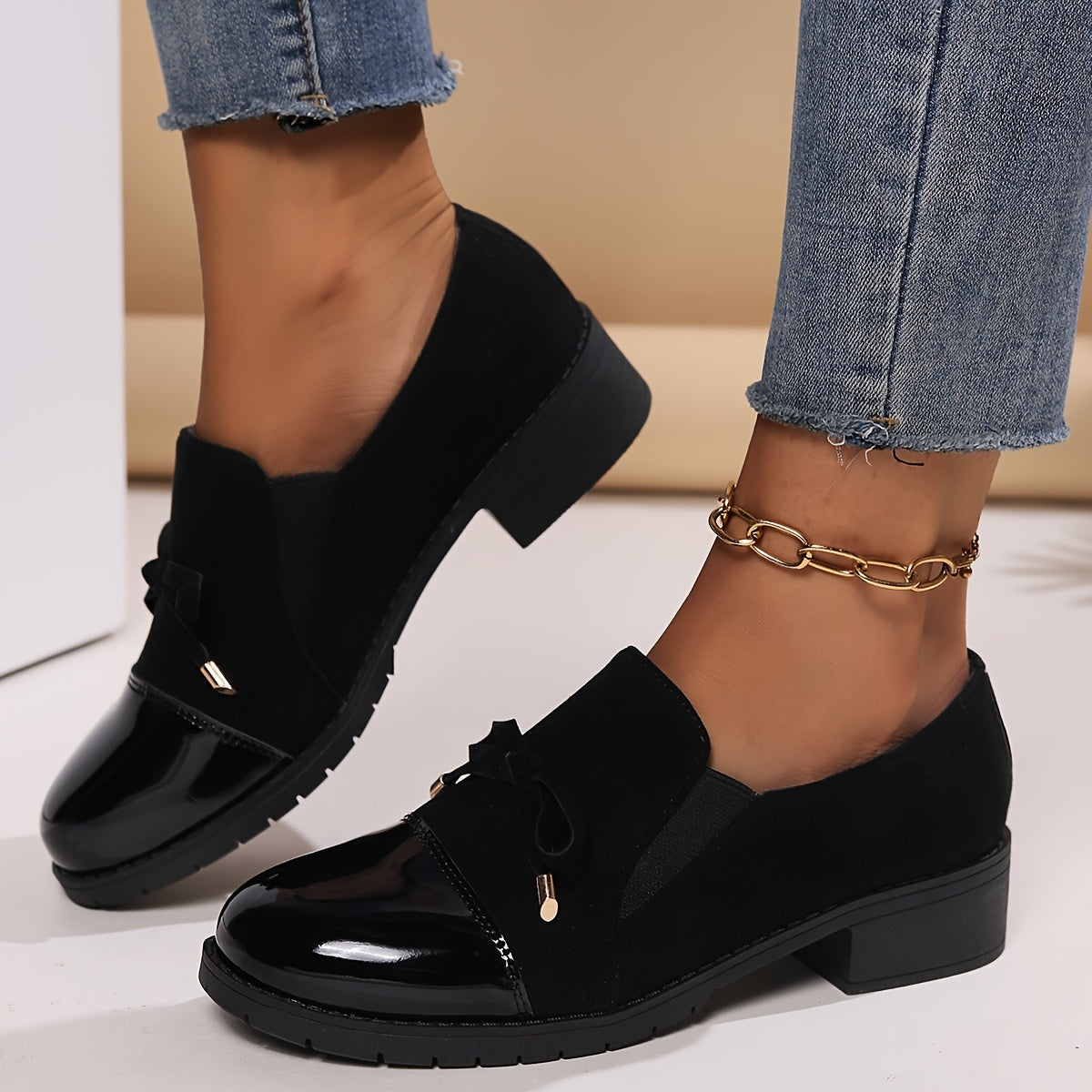 Hattie™ | Loafers med laksnude og sløjfe
