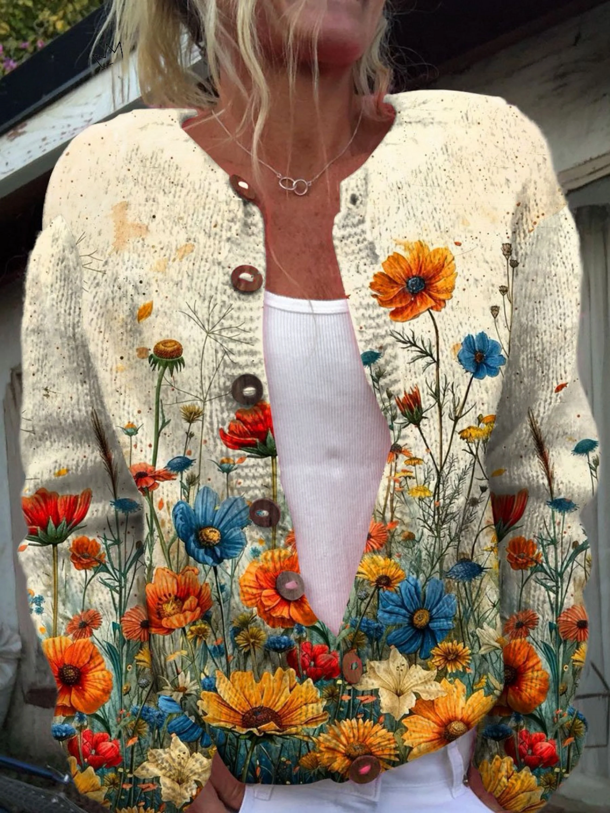 Hanneke | Vintageinspireret blomstret cardigan
