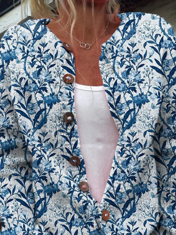 Petra | Vintageinspireret blomstret cardigan