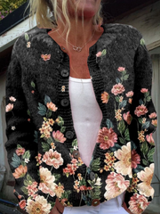 Annemarie | Blomstret cardigan med knapper