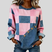 Tindelle™ | Kunstnerisk patchwork-sweatshirt