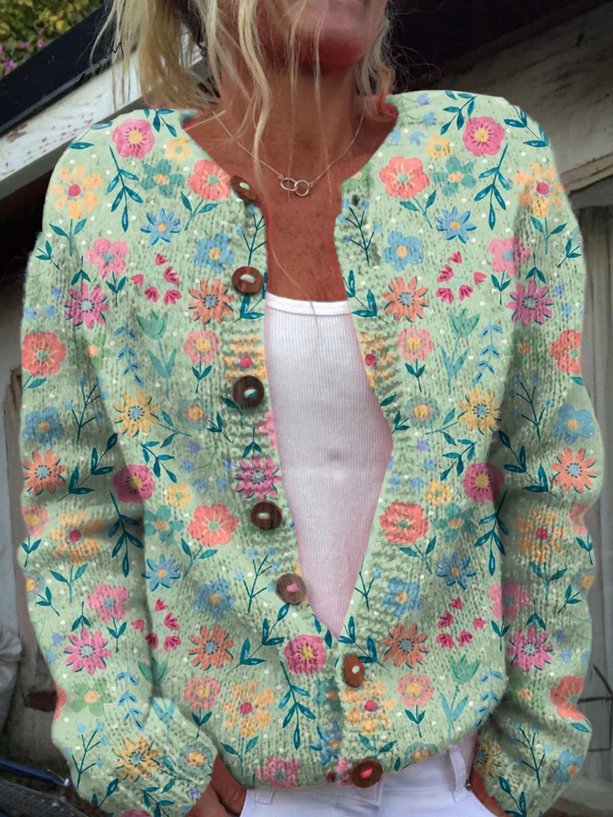 Linda | Vintageinspireret blomstret cardigan