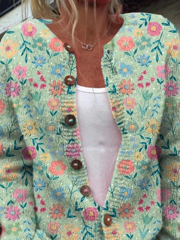 Linda | Vintageinspireret blomstret cardigan