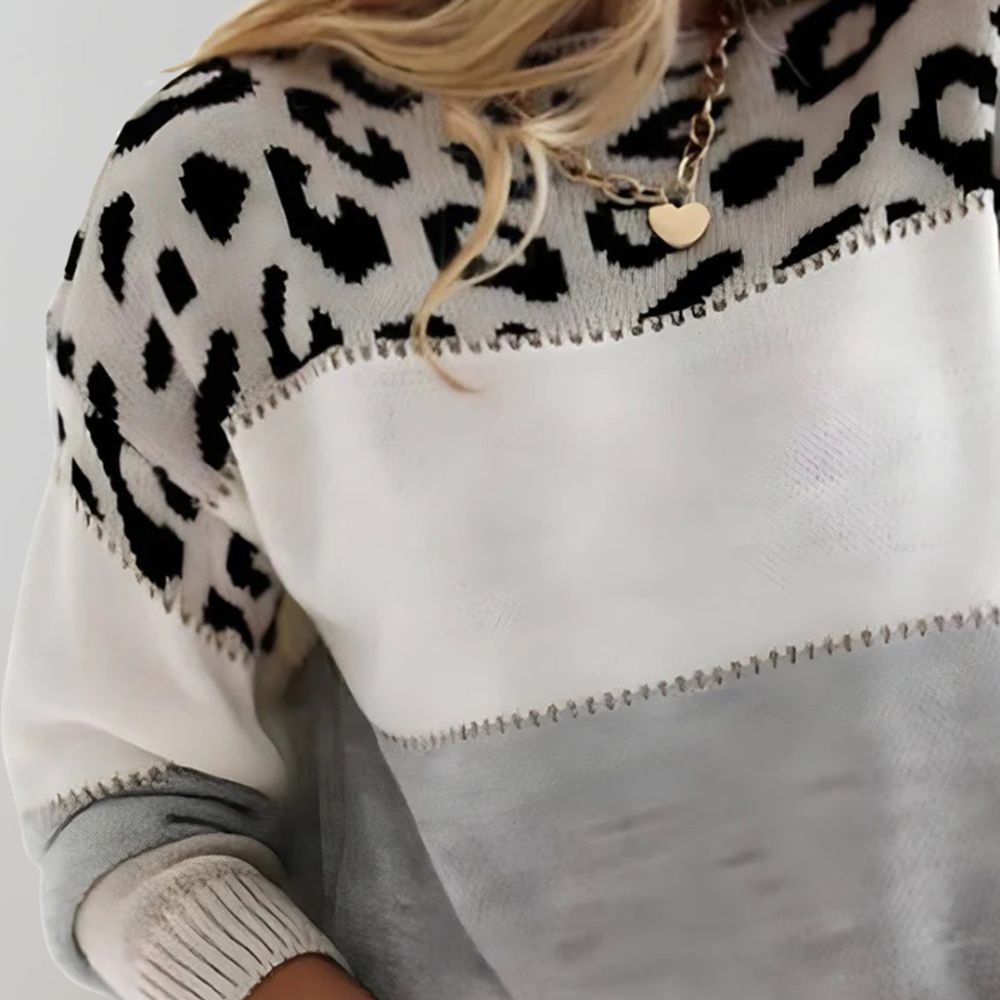 Aurelia - Afslappet sweater med leopardprint
