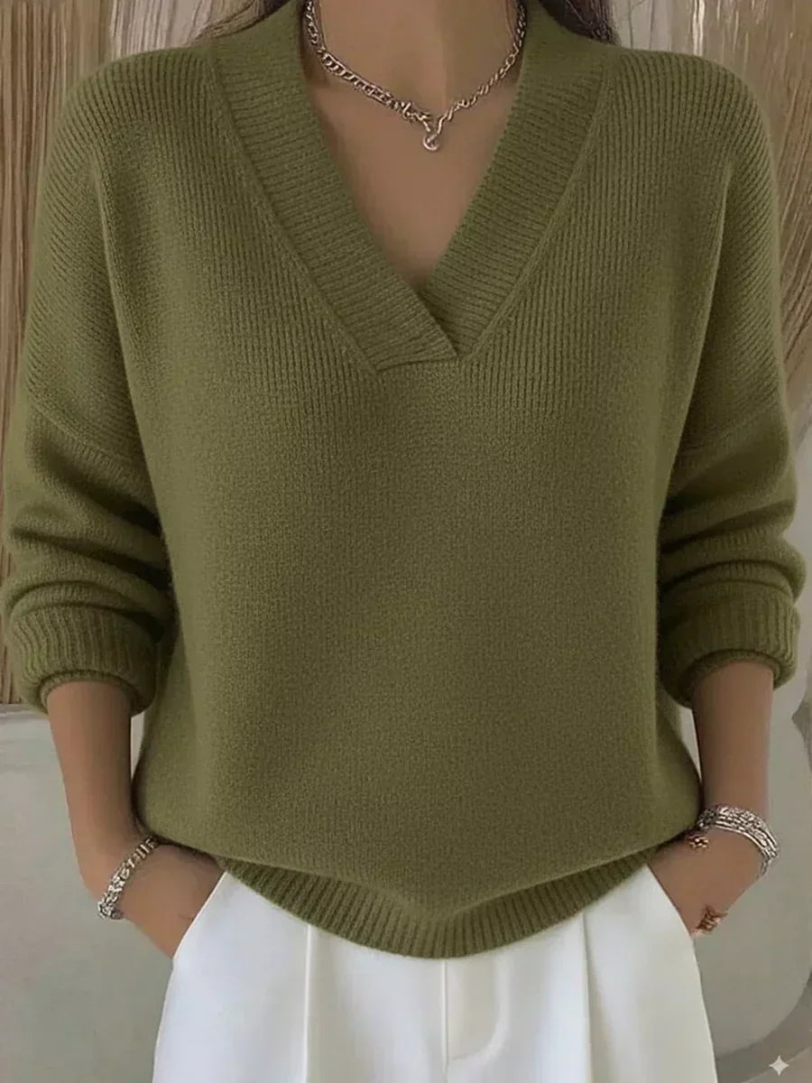 Vivelle™ | Løstsiddende pullover med V-udskæring