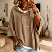 Ella | Ponchosweater med hætte og løs pasform