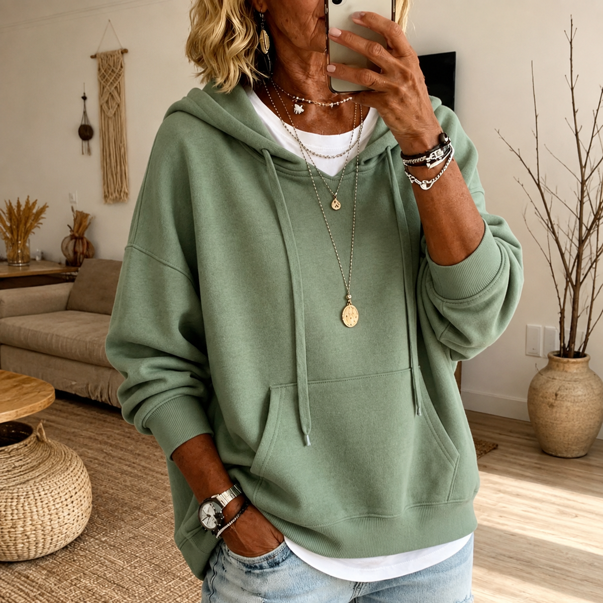 Charlotte | Oversize sweater med hætte