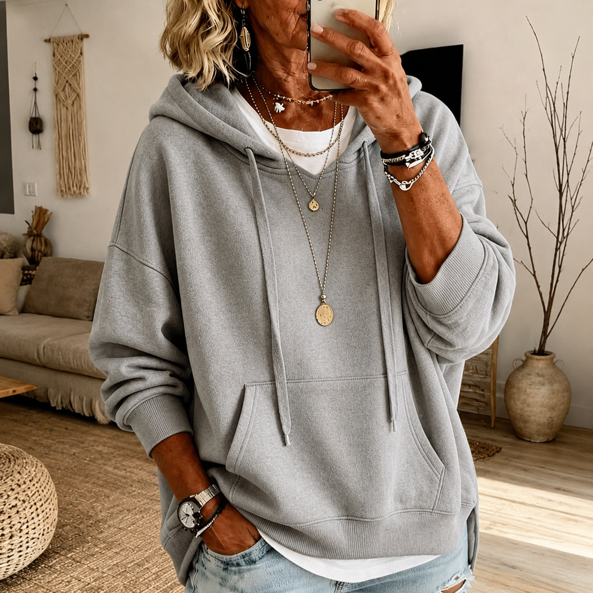 Avery | Oversize sweater med hætte