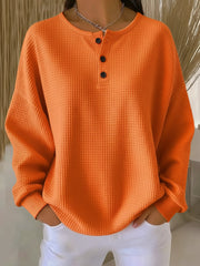 Mirabel™ | Hyggelig Henley-sweatshirt i vaffelstruktur