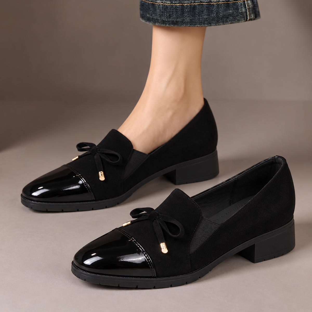 Hattie™ | Loafers med laksnude og sløjfe