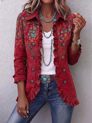 Fayrene™ | Jakke med flæser i boheme-paisley-stil